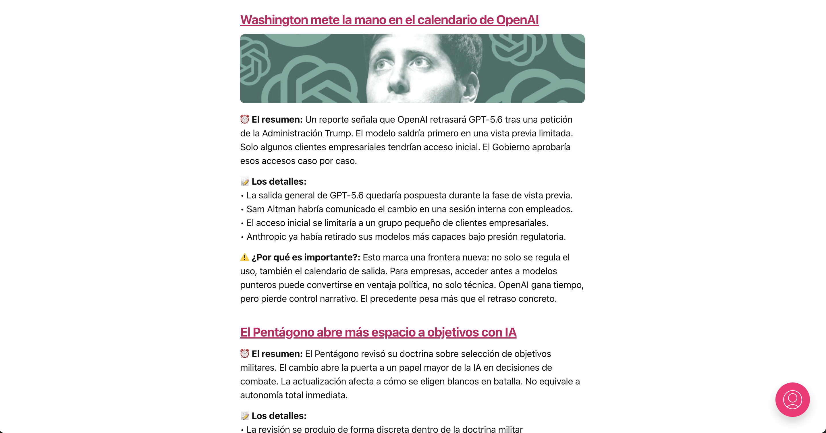 Contenido editorial con análisis de impacto