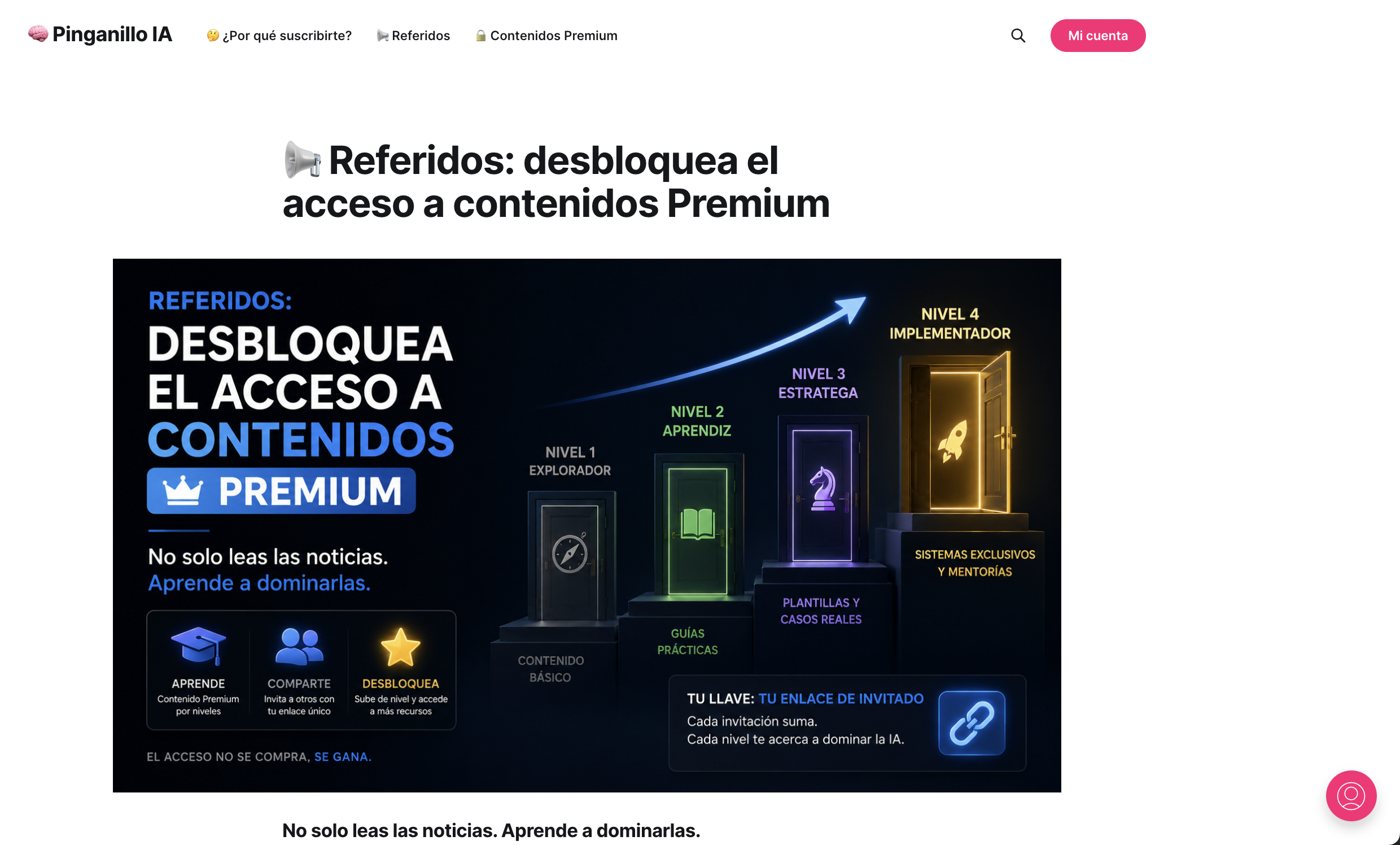 Sistema de referidos y contenidos premium