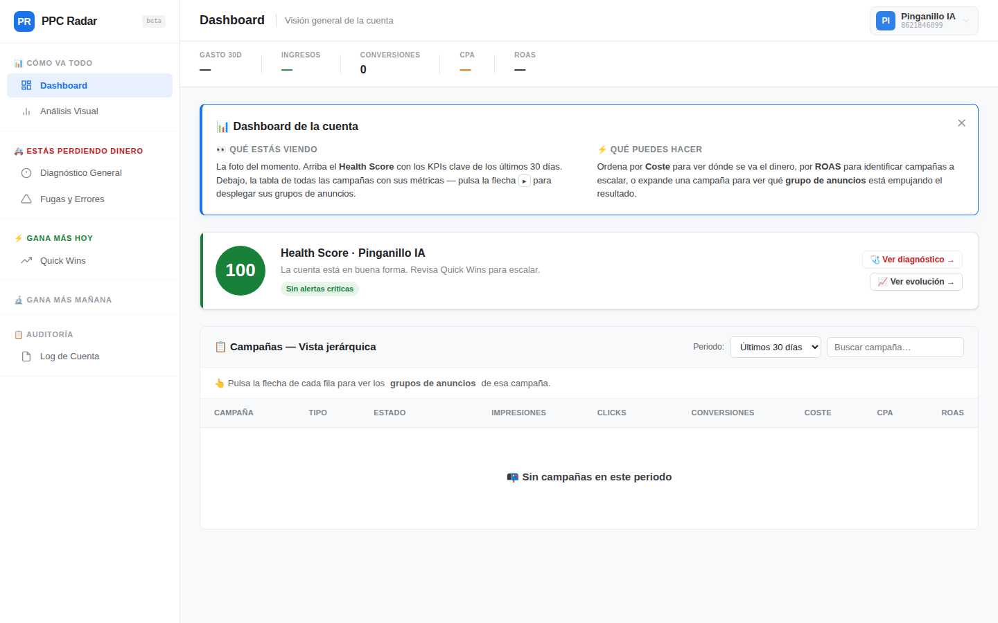 PPC Radar Dashboard
