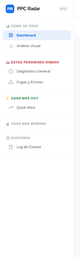 Navegación de PPC Radar